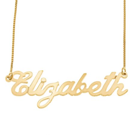 Carrie Style Box Name Necklace in 18K Gold Plating