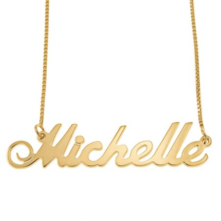 Michelle Name Necklace in 18K Gold Plating