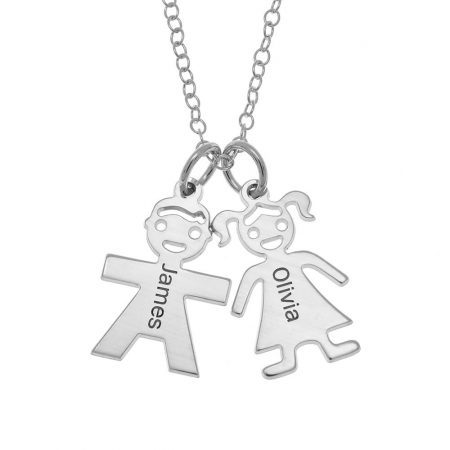 Horizontal Mother’s Necklace with Kids