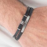 Inlay Black Leather Layers Bracelet-4