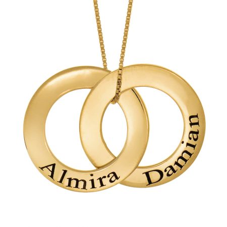 Russian Ring Mother Necklace with 2 Rings in 18K Gold Plating