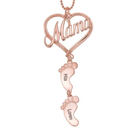 Mama Necklace in 18K Rose Gold Plating
