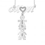 Inlay Mom Necklace With Kids