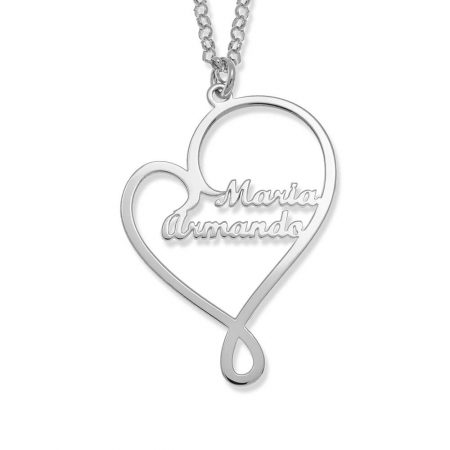 Written With Love Heart Names Necklace