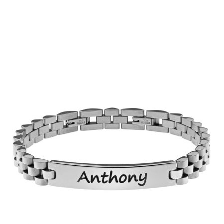 Stainless Steel Men's Bracelet with Engraving in 316 Stainless Steel