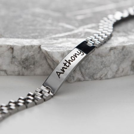 Stainless Steel Men's Bracelet with Engraving-1